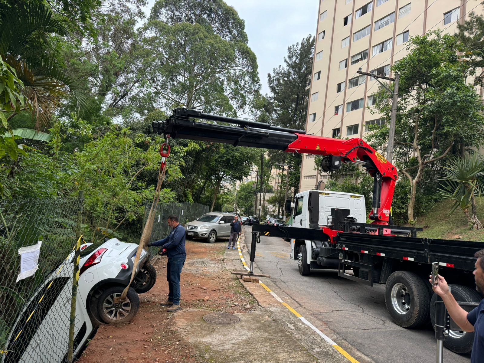 Guincho pesado em operação